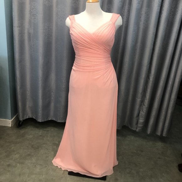 NEW Coral Blush  Mother of the Bride/Groom Elegant Formal Long Dress Bridesmaid - Picture 2 of 14